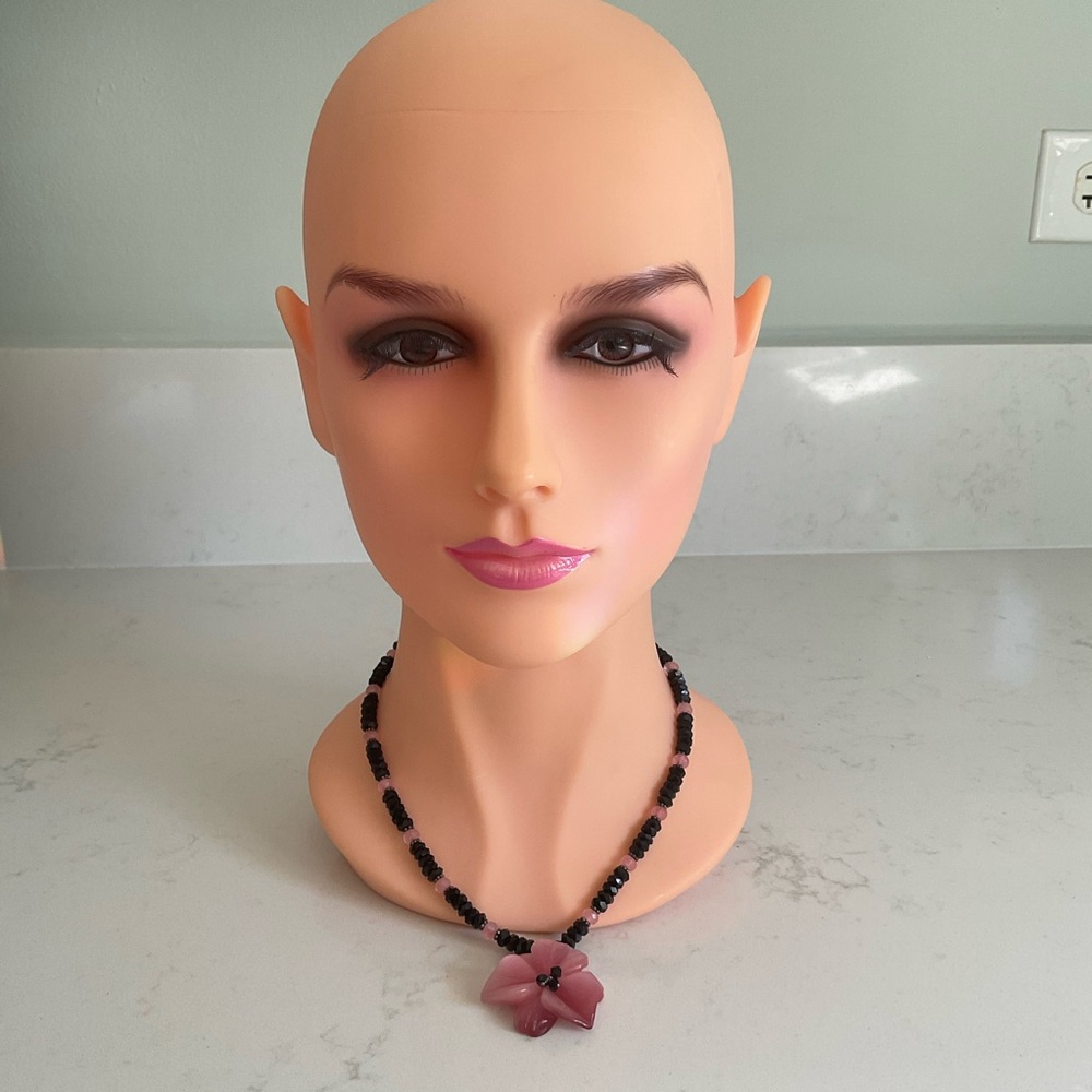 Swarovski black with pink crystal chocker necklace.